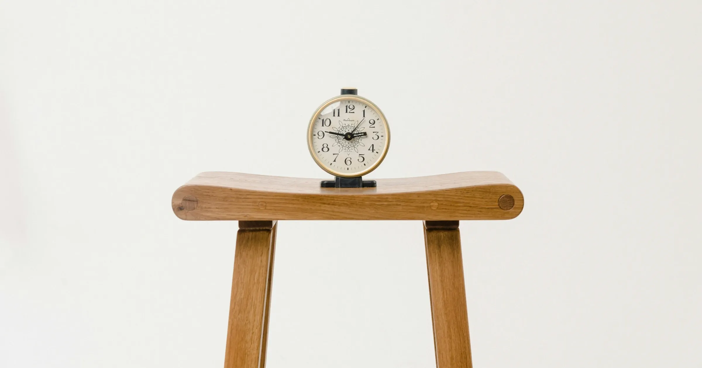 Alarm clock sitting on a table